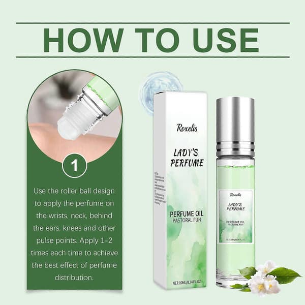 Frisk Grøn Have Roll-On Parfume, Langvarig Lavendel & Patchouli Duft, Bærbar 10ml til Daglig Brug & Gaver