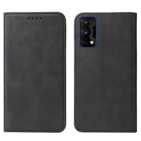 Magnetiskt läderfodral för Realme 7 Pro (Svart)