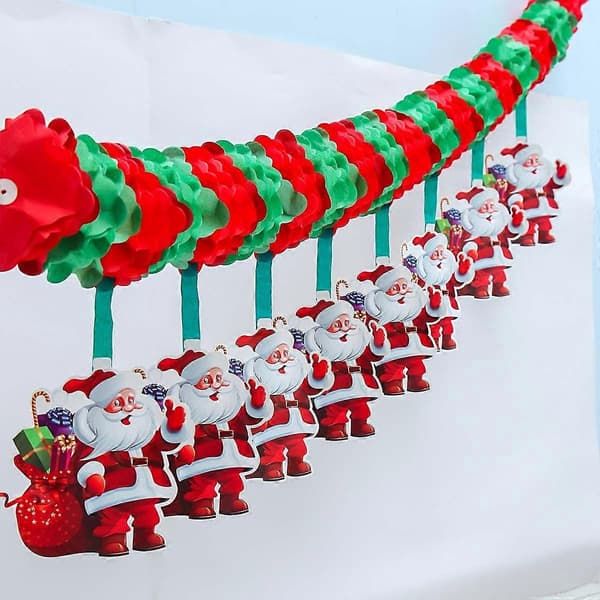 Julemandsbanner til jul, julepynt til hjemmet, hængende julepynt til julefest, nytår