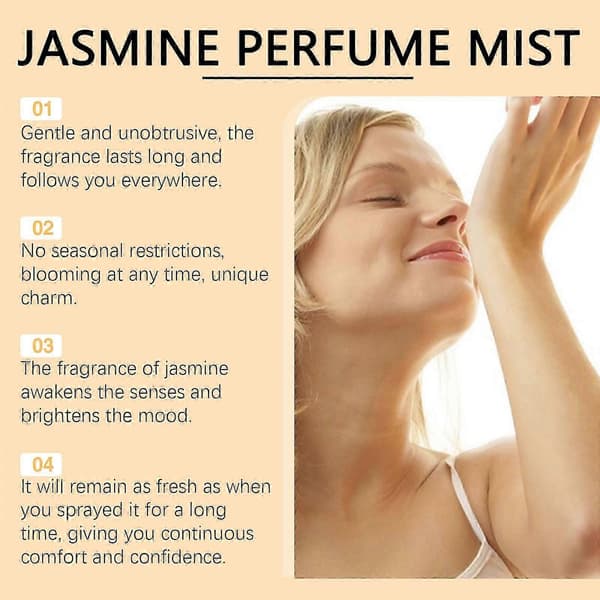 Jasmin Brasiliansk Parfume til Kvinder, Frisk Naturlig Langvarig Duft, 100ml