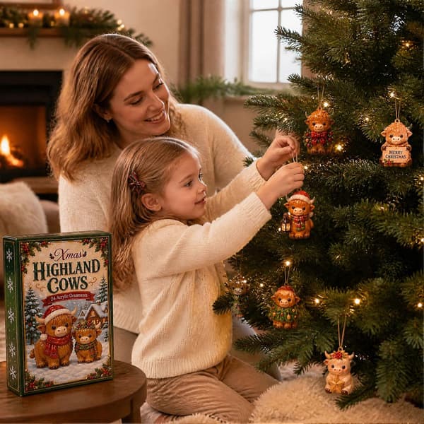 Jule-adventskalender med høylandsfe - 24 3D-samlefigurer