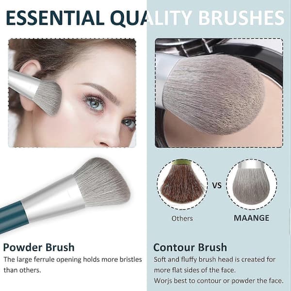 Dobbeltsidede makeupbørster, multifunktionsbørste til problemfri makeup-påføring, bløde grusomhedsfrie børster for en blid berøring (10 stk.)