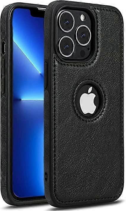 Kompatibel med iPhone 13 Pro Max Cover Premium Læder TPU Hybrid Cover (Sort)