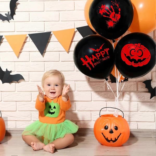 20 stk. holdbart Halloween-ballonsæt sort Halloween (Halloween)