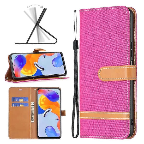 For Xiaomi Redmi Note 11 Pro internasjonal versjon fargematchende denimtekstur skinntelefonveske