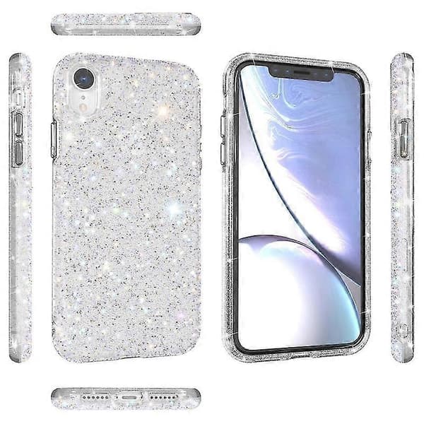 Glansfullt diamantbeskyttelsesdeksel til iPhone Xr (rosa)