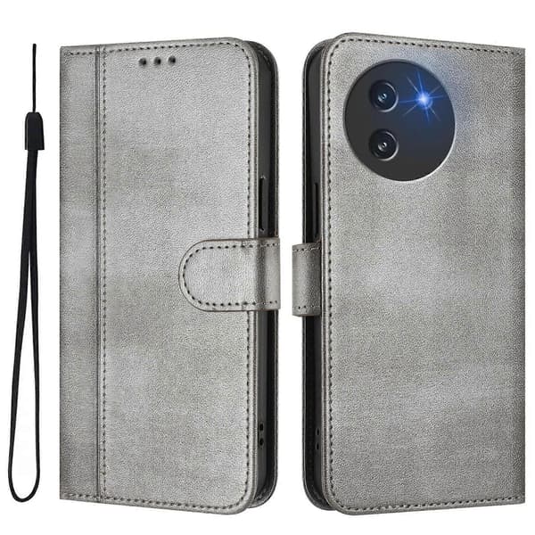 Linjeskarvspänne Retro Läder Telefonfodral (För DOOGEE Note 59 / 59 Pro)