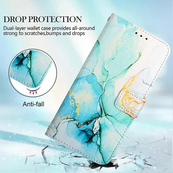Kompatibel med Tecno Camon 16/16 Pro Cover Pung Marmor Læder Etui