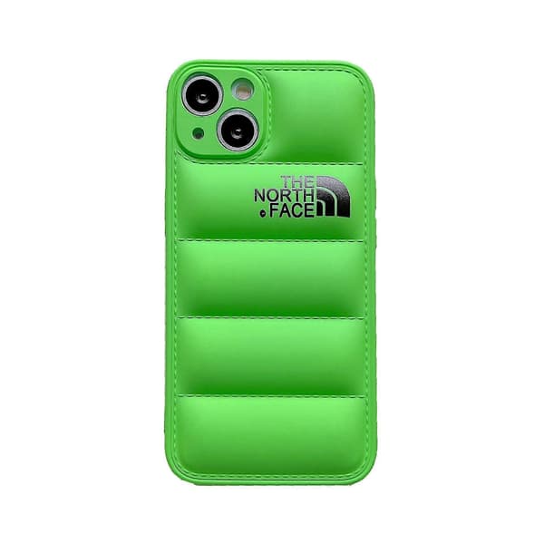 Vinter dunjakke 3d Puffer Myk Tøy Telefondeksel til Apple Iphone 11/12/13 Bakside