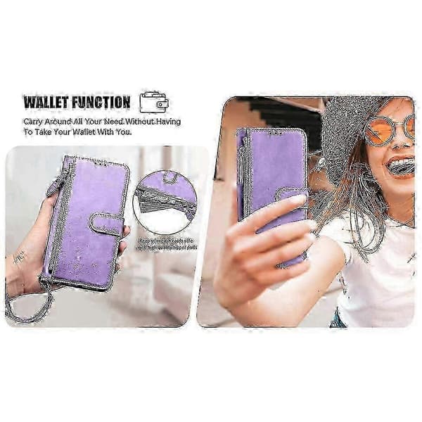 Case For Iphone 16 Protection Zipper Magnetic Closure Leather Wallet Case Compatible With Iphone 16 Case