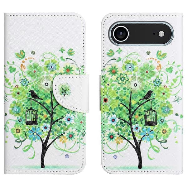 Compatible for iPhone 17 Air Case Pattern Printing Cross Texture Leather Phone Cover
