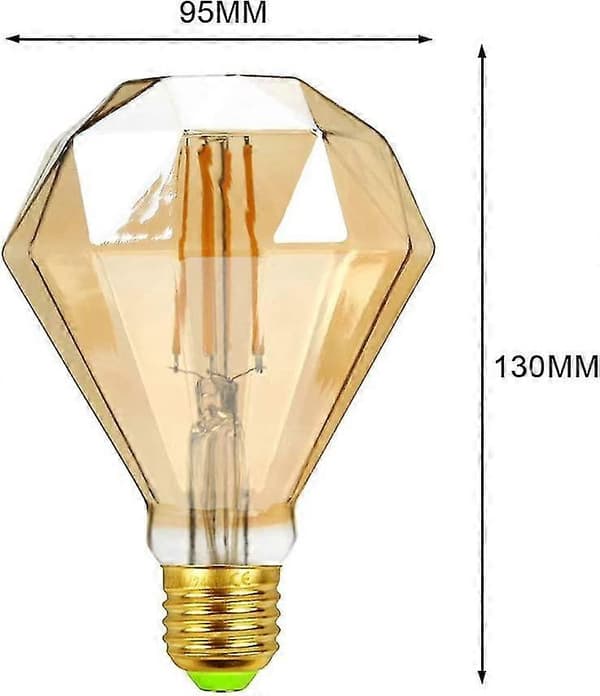 Glødelampe Diamond Led 4W Retro Stil Dekorativ Glødelampe Glødetråd 240V E27