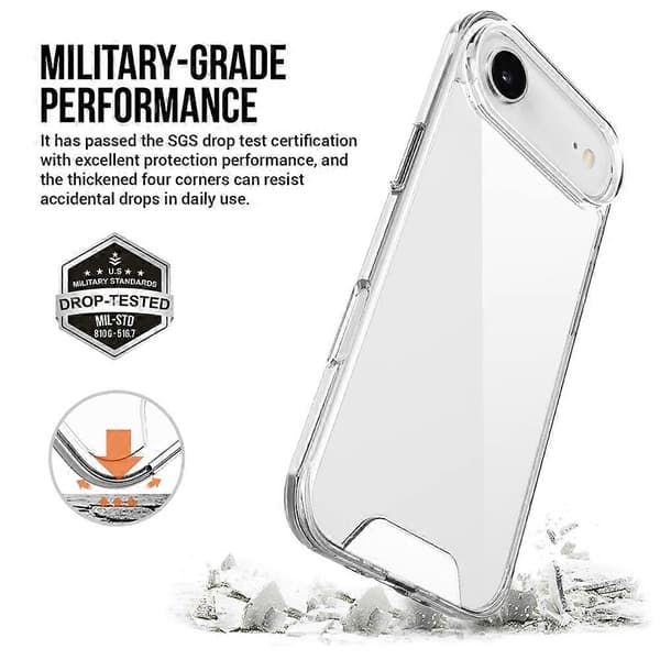 Kompatibel med iPhone 17 Air Fodral TPU Ram Klar PC Baksida Telefonfodral
