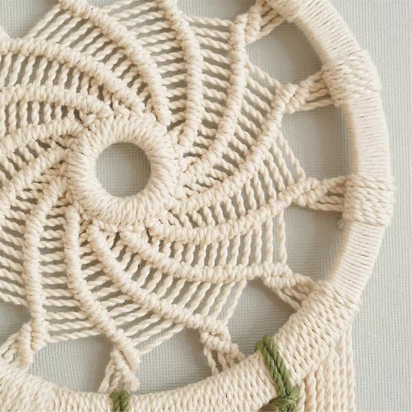 Drömfångare Boho Väggdekor Drömfångare Makrame Väggbonad med 3 Vävd Löv Tofsar Heminredning 30x90cm