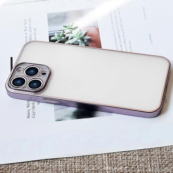 iPhone 13 Pro Wing Plating -sarjan puoliläpinäkyvä mattapuhelinkotelo (vaaleanpunainen)