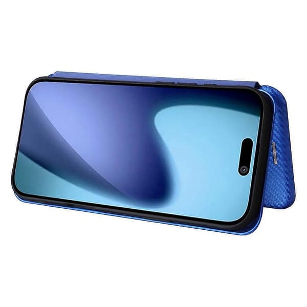 Compatible with iPhone 17 Air Case Carbon Fiber Texture Drop-proof PU Leather Phone Cover