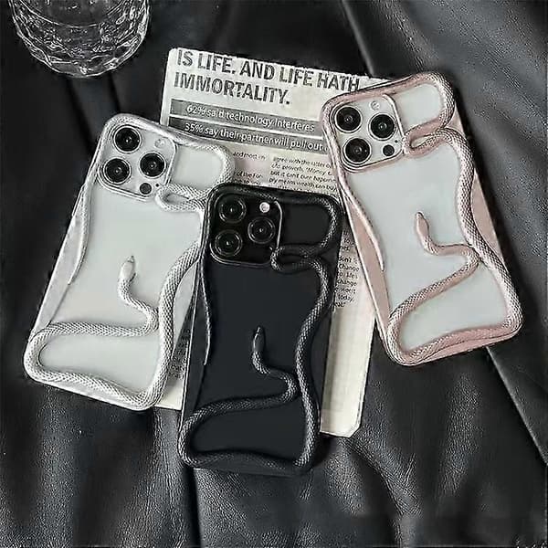 Kompatibel med iPhone 16 Pro Max Bumper Case 3D Snake Hollow TPU Telefondeksel