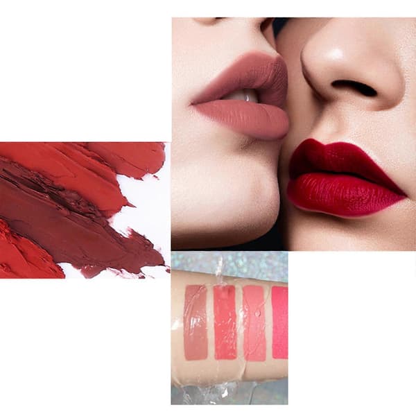2 i 1 Lipgloss og Læbestift Fløjlsbløde Matte Flydende Læbestifter + Glat Lipgloss