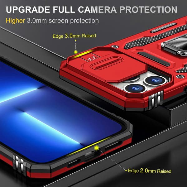 Armor PC + TPU Kameraskydd Telefonfodral (För iPhone 15 Pro)