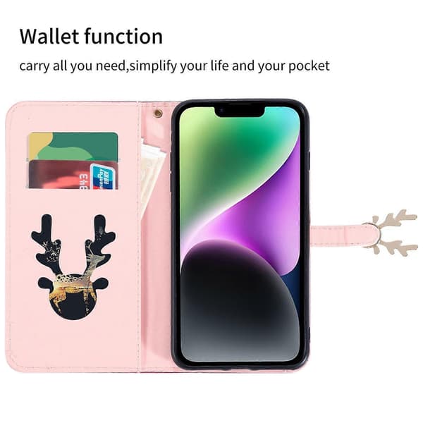 Til iPhone 13 Krokodille Tekstur Etui Gradient Farve Læder Telefoncover med Rem