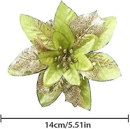12 stk. kunstige juleblomster, julestjerne juleblomst, juleblomst, juletrepynt