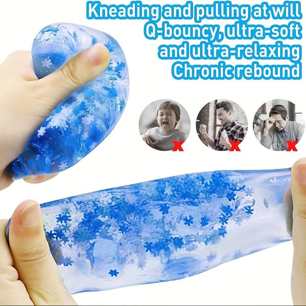 3 st Squishy Ice Cube Stressbollar Sensorisk Squishy Ice Leksak Squishy Bollar för Vuxna Ångestlindring -