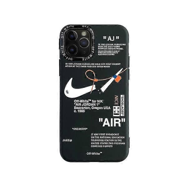 For iPhone 13/12/11 Off-white Nike Frosted Phone Case 13pro/12pro svart+hvit
