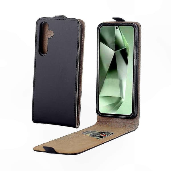 Vertikalt läderfodral med kortfack (För Galaxy S24 FE 5G)