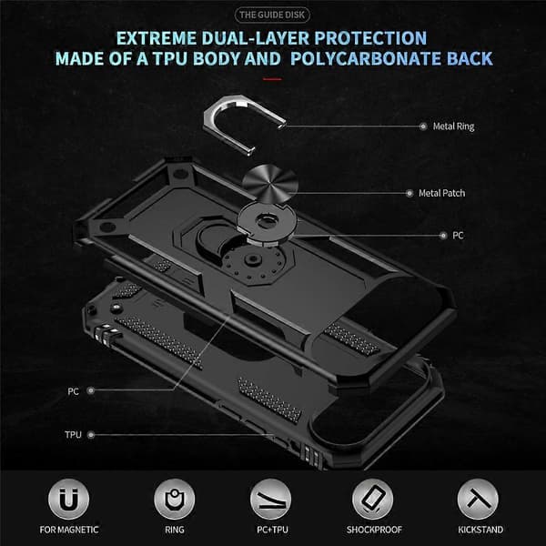Compatible For iPhone 17 Air Case PC + TPU Phone Cover with Stand