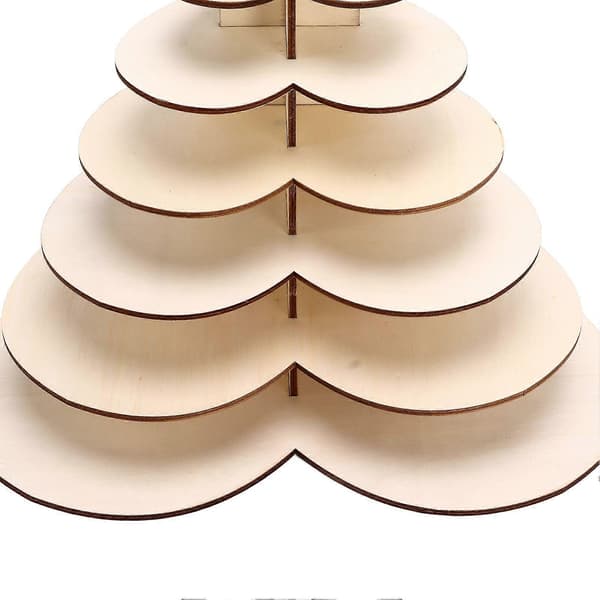 Cupcake-stativ Utmerket håndverk Miljøvennlig Hjerteformet design Tre-cupcake-stativ