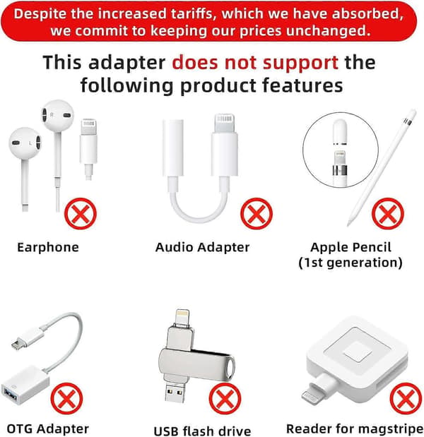 4-pak Lightning til USB C-adapter til iPhone 15/16/17 Pro/17 Pro Max, til iPhone 17/16 oplader, 17/16 tilbehør, hurtig opladning og dataoverførsel