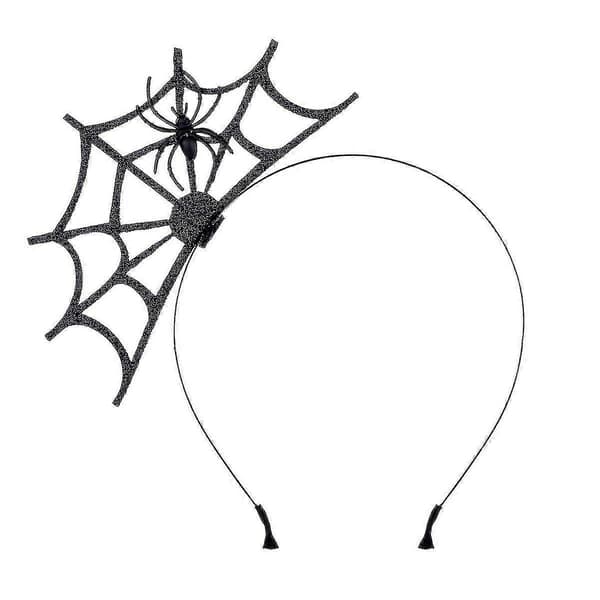 Halloween Spindelvæv Edderkoppespind Halloween Fest Hovedbeklædning (sort Edderkop)