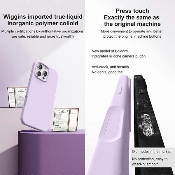 Flytende silikon telefondeksel til iPhone 16