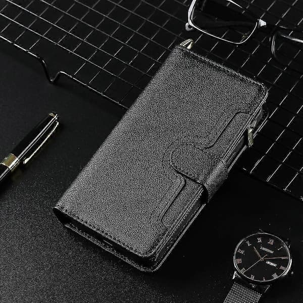 Kompatibel med iPhone 13 Mini Flipfodral PU-läder Magnetiska Kortplatser Rem Handväska