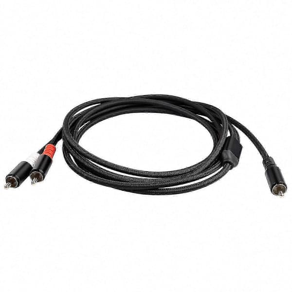 2x RCA han til 2 RCA han Y-splitter lydkabel til stereoanlæg