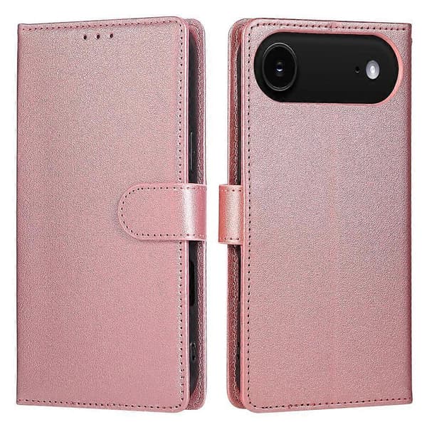För iPhone 17 Air Fodral Plånboksställ PU Läder Telefonfodral med handledsrem