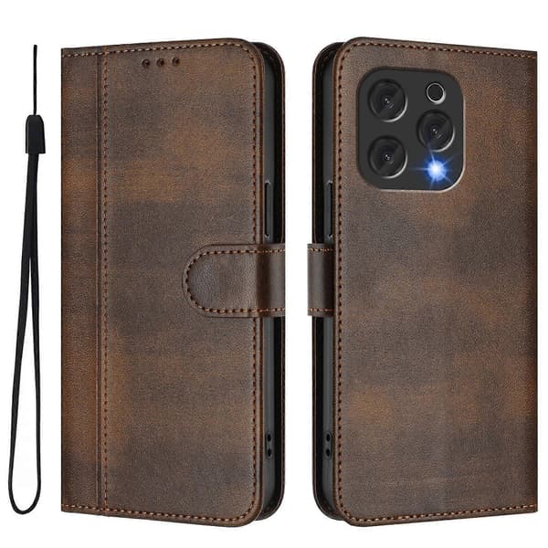 Linjeskarvspänne Retro Läder Telefonfodral (För DOOGEE N55 / N55 Plus)
