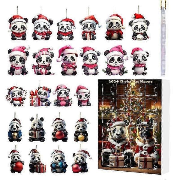 Hlraizz Advent Julepanda Kalenderpynt 24 Dages Jule-adventsfestival Sød Jule-nedtællingskalender Gave