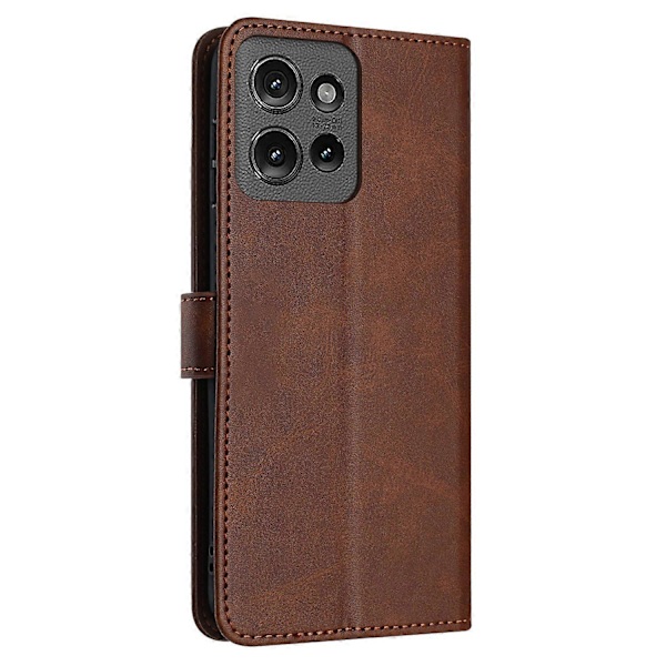 Solid Kalvtextur Flip Läder Telefonfodral (För Motorola Edge 50)