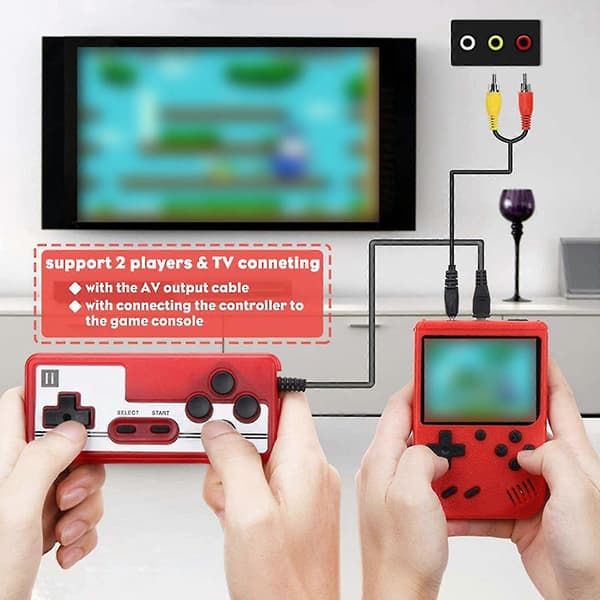 400 spel i 1 enhet, Tinytendo handhållen konsol, Gametendo - Över 400 nostalgiska spel Gul