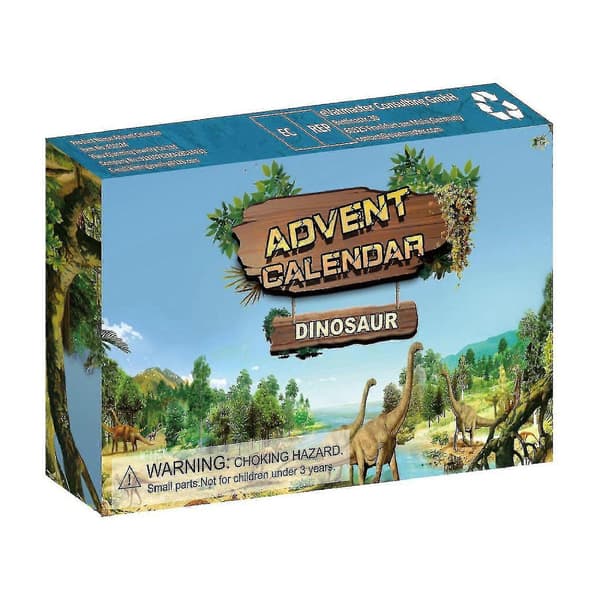 Dinosaur-julekalender 24 dagers nedtelling barnas TPR mini dinosaur lekesett
