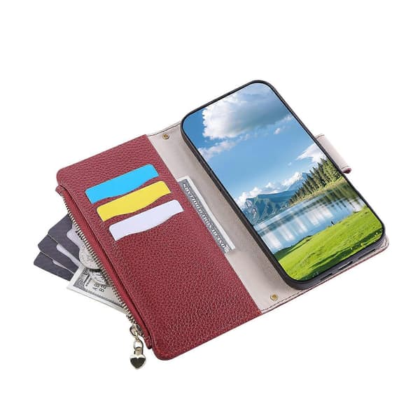 Til iPhone 17 Air Etui Lynlås Pung Læder Telefoncover med Håndledsrem