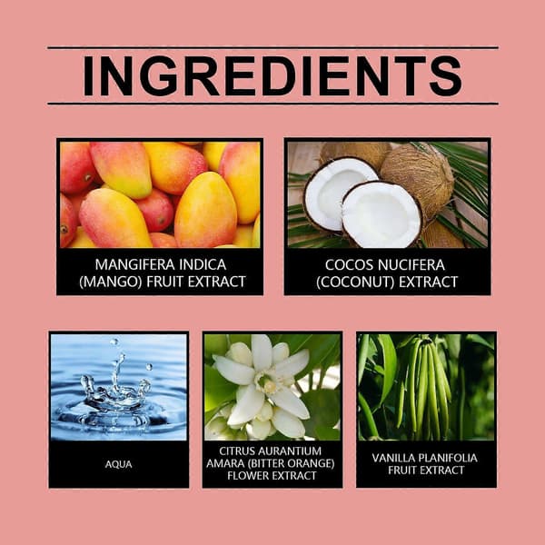 Mango Kokos Rejseparfume, Langtidsholdbar Eksotisk Duft med Naturlige Planteekstrakter, 15 ml til Daglige og Formelle Anledninger