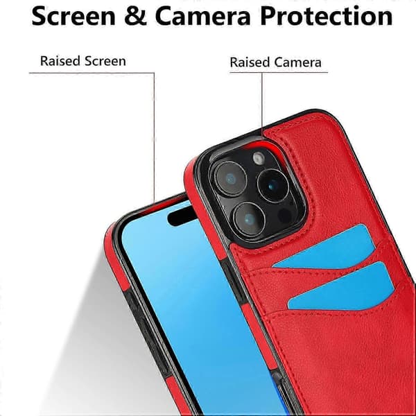Til iPhone 16 Pro Max Cover Kortplads Slankt PU+TPU Mobilcover - Rosaguld