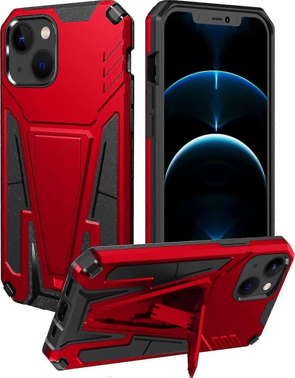 Fallbeskyttelse av militær kvalitet Heavy Duty Armor Case kompatibel med iPhone 13 Pro Max-serien med stativ