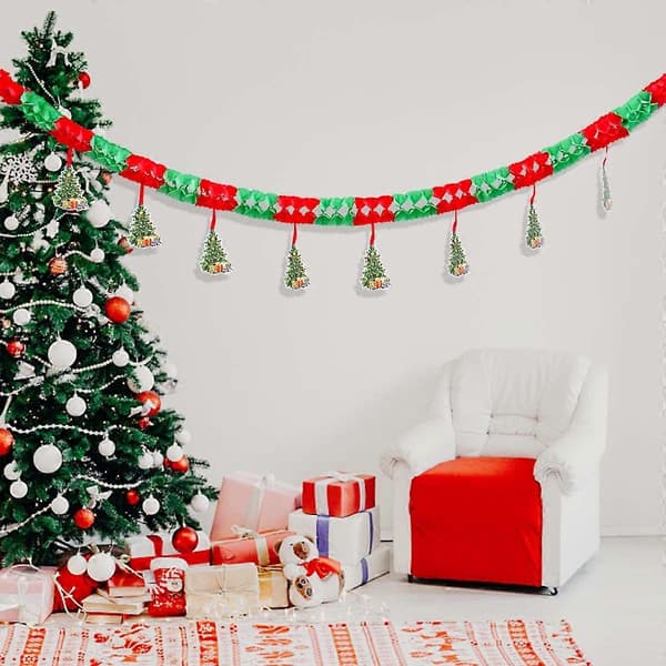 Julemandsbanner til jul, julepynt til hjemmet, hængende julepynt til julefest, nytår