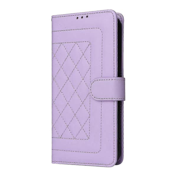 Til iPhone 13 Diamond Lattice Læder Flip Telefonetui