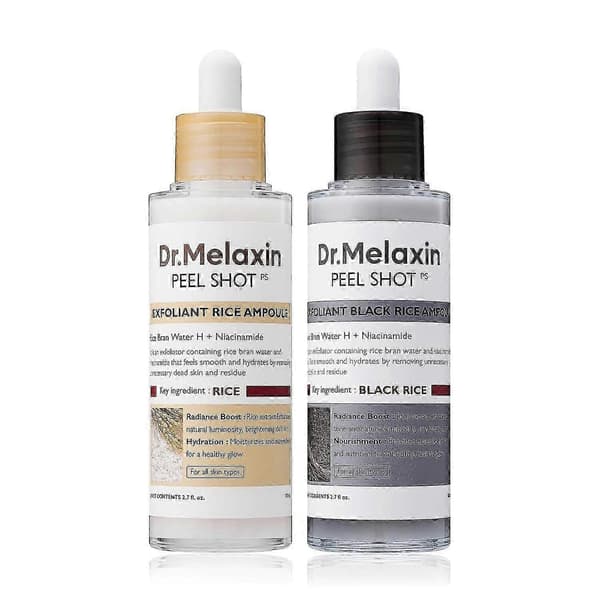2 st Dr.Melaxin PEEL SHOT GLOW EXFOLIANT RICE AMPOULE (VITT RIS/SVART RIS) (endast 1 st vitt ris)