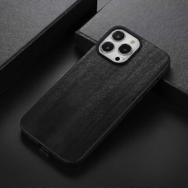 Iphone 13 Pro Max keltainen lehmänkuvioinen PU-puhelinkotelo (musta)