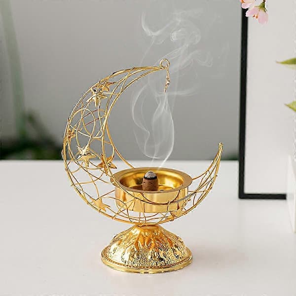Måne røkelsesholder, røkelsespinnerholder, meditasjonsfigur, røkelsesbrenner